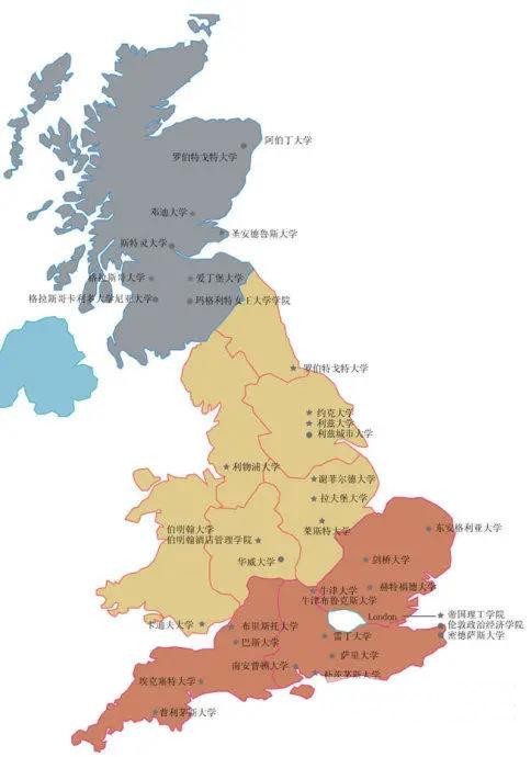 英国大学地图分布，快来看看你心仪的大学都在哪儿？